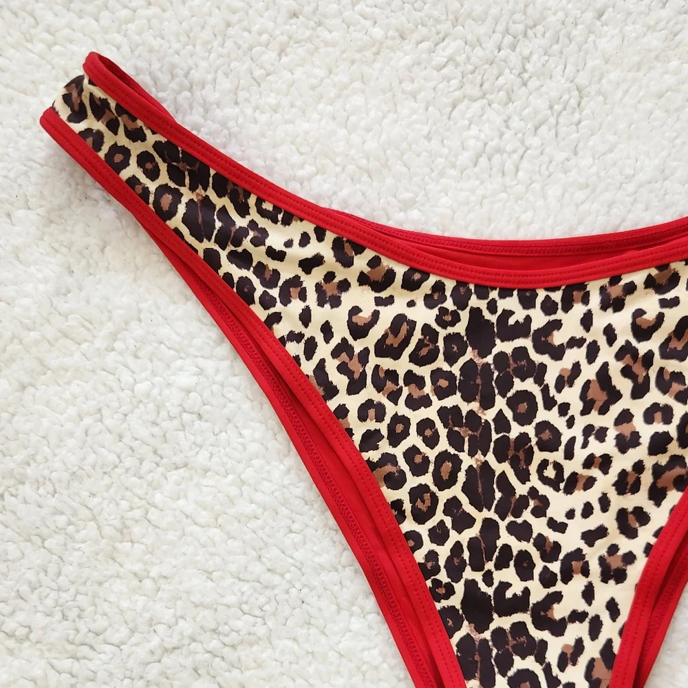 New!Frankie's Bikinis Beck High Waist  Cheetah‎ Print Bikini Bottom